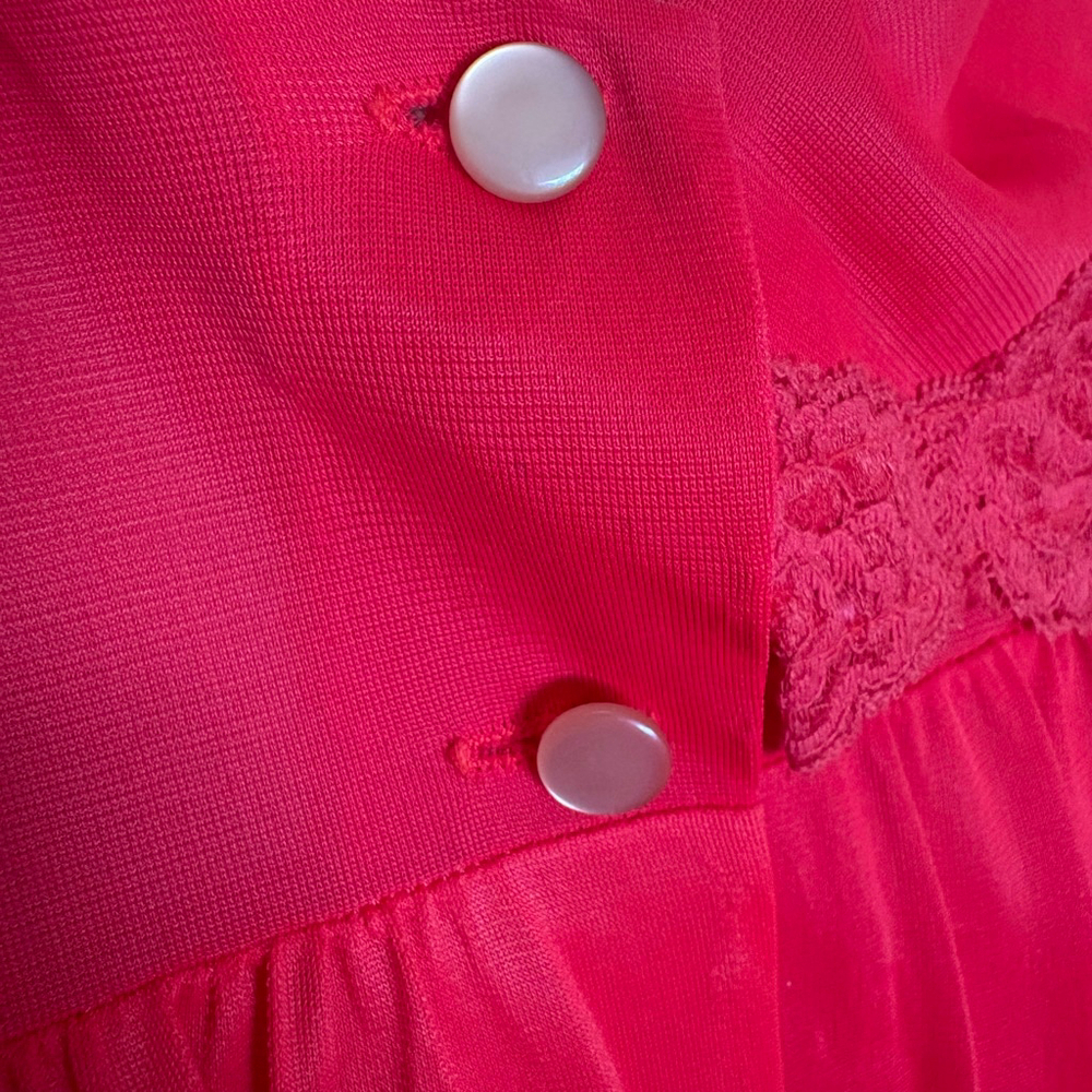 VTG Peignoir Red Robe L - Picture 7 of 10